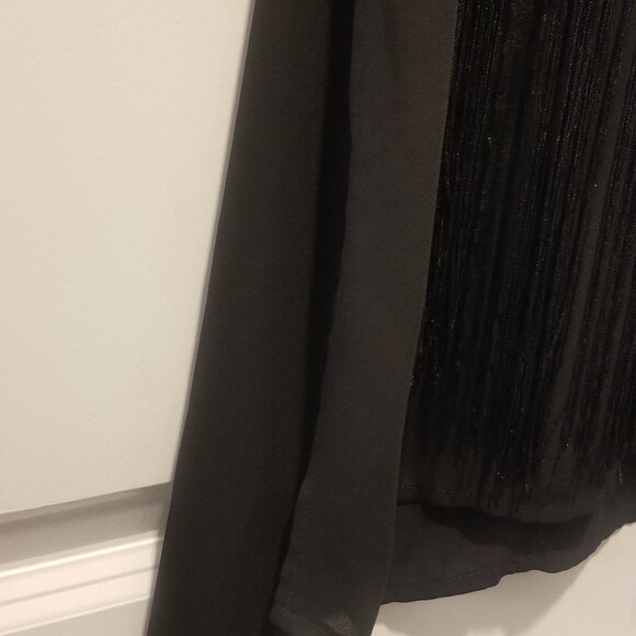 LIKE NEW Women's Express XS Black Boho Fringe Tank - Picture 8 of 14